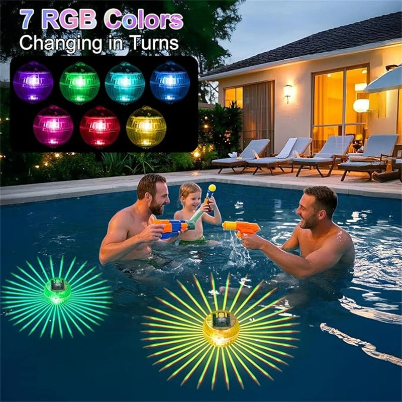 Led Solar Floating Lamp Swimming Pool Ball Solar Panel Powered Pond Drift Waterproof Glow Show Disco Color Changing light