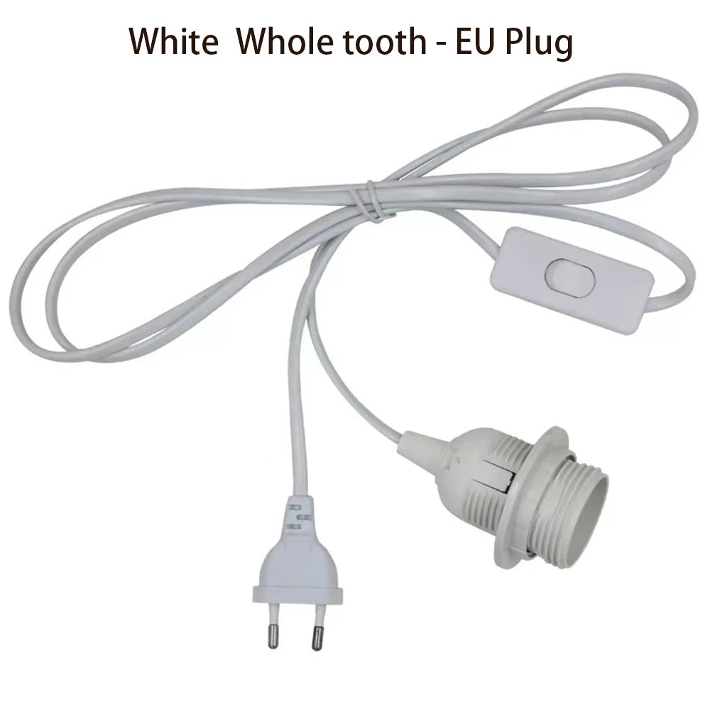 1.8M Lamp Base Holder Power Cord Cable E26 E27 EU/US Hanging Pendant LED Light Fixture Socket Cord Adapters With Switch Wire