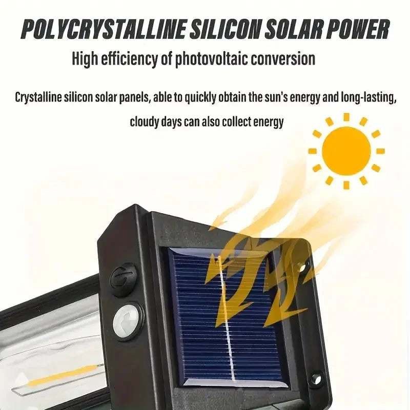 1/2 PCS Solar Wall Light with Motion Sensor Independently Used for Terrace Porch Garden Deck Fence
