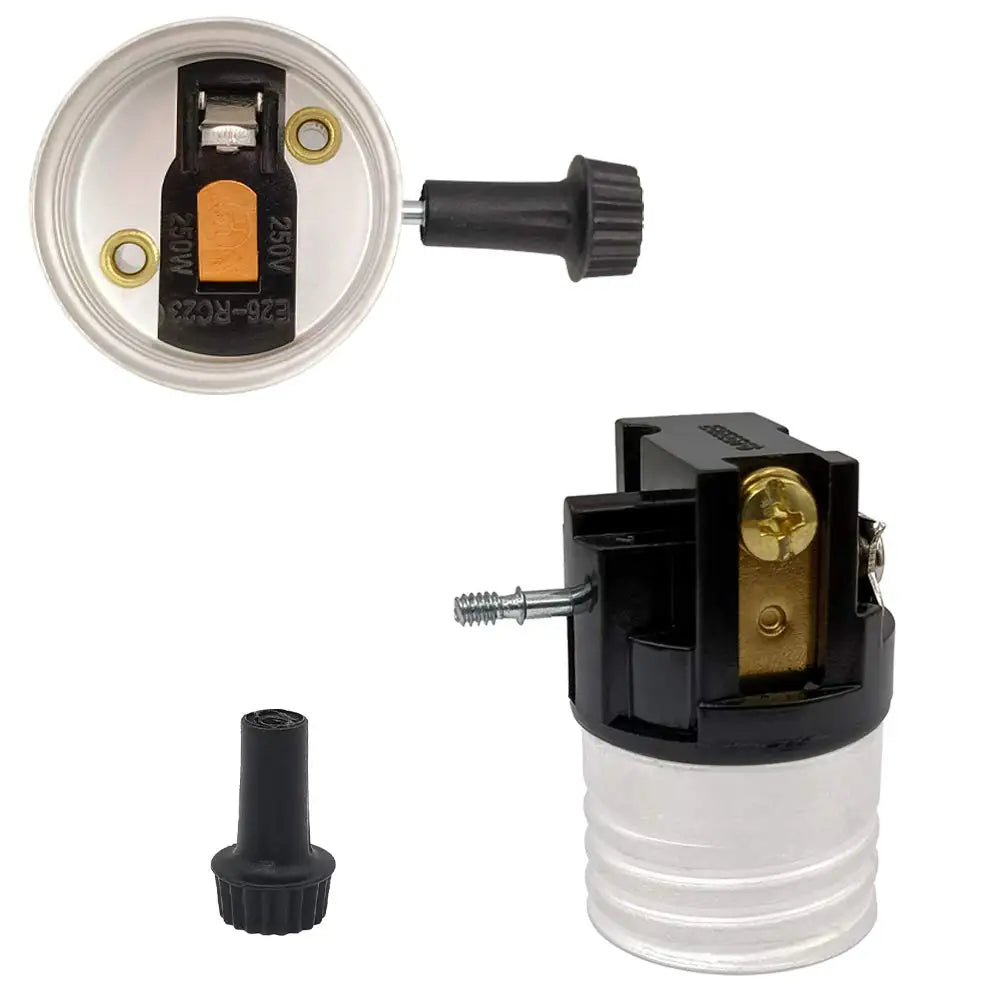 3 replacement parts for street light sockets, E26/E27 lamp holder repair kit, medium base only, incandescent lamp bracket, detac