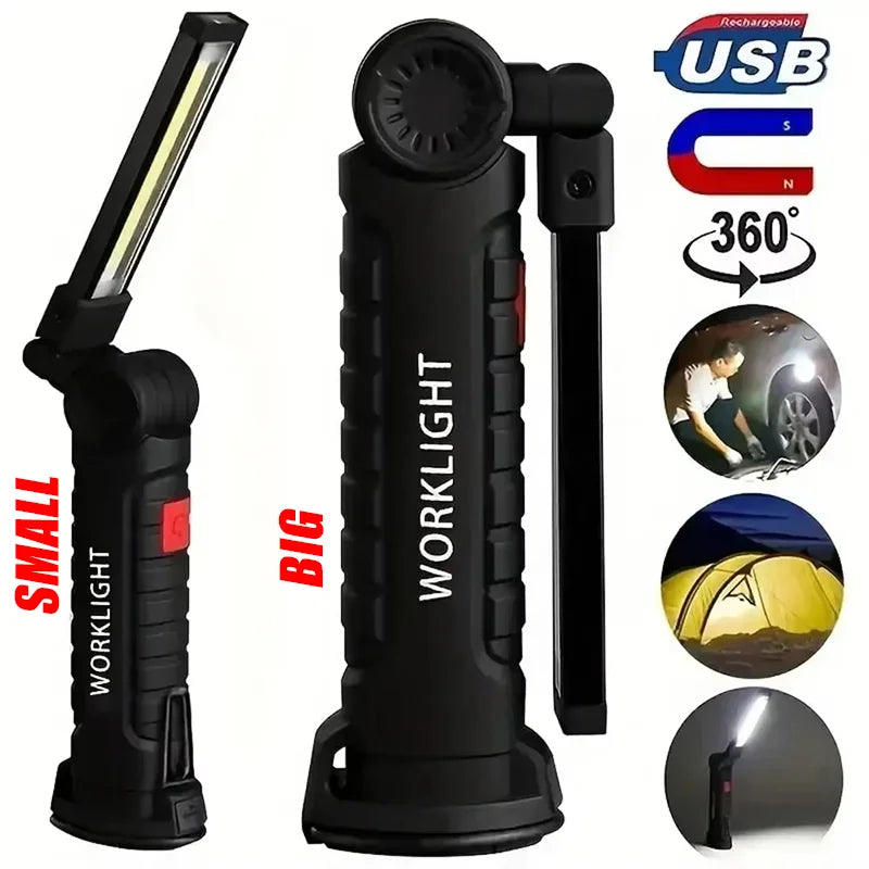 395nm Led UV Flashlight USB Rechargeable Foldable Lamp with Magnetic and Hook Pet Urine Detector Resin Curing Portable UV Light