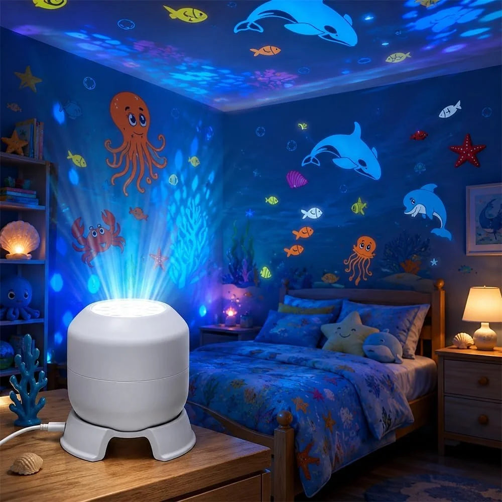 2026 LED Dynamic Projector USB Plug in Projection Night Light Adjustable Lighting for Home Christmas Parties Floor and Ceiling