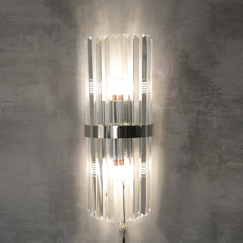 Crystal Wall Lamp Luxurious Gold Silver Wall Lamps For Living Room Bedroom Decor Luminaire Bedside Wall Light Bathroom Fixtures