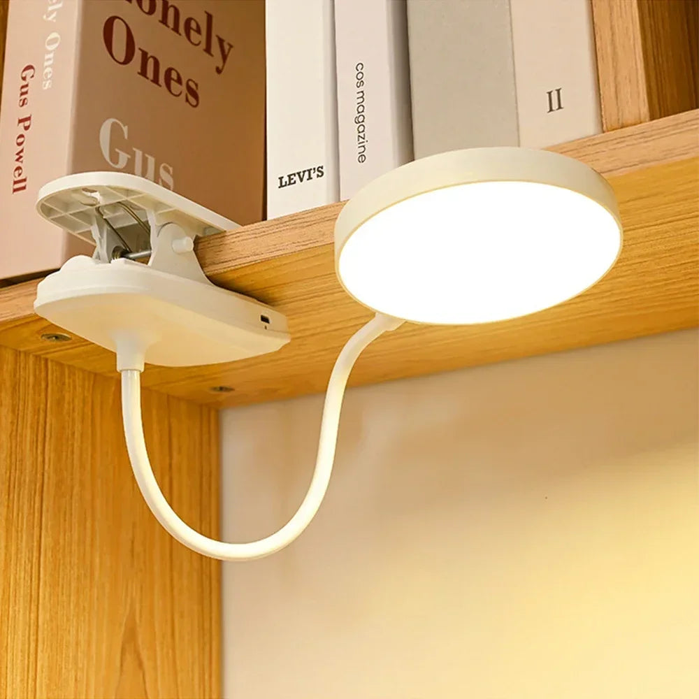 Folding Clamp Led Table Lamp Rechargeable Night Light Study Stand Read Lamp Touch 3 Modes Dimming Eye Protection Light