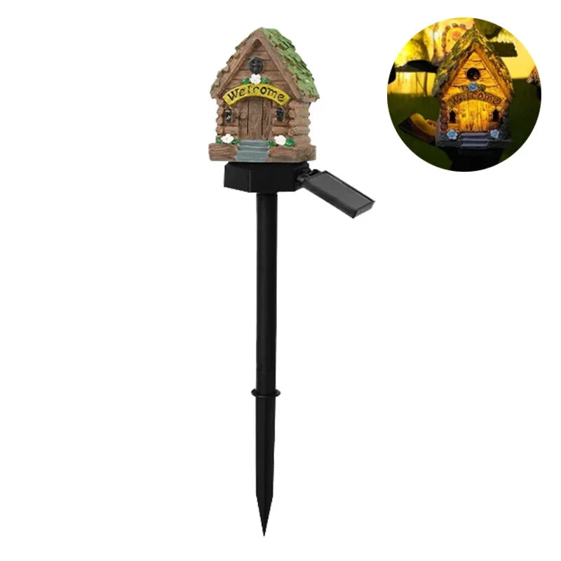 Solar Powered Fairy House Lawn Lamp Solar Led Light Outdoor Garden Decoration Lamp Waterproof Solar Lights