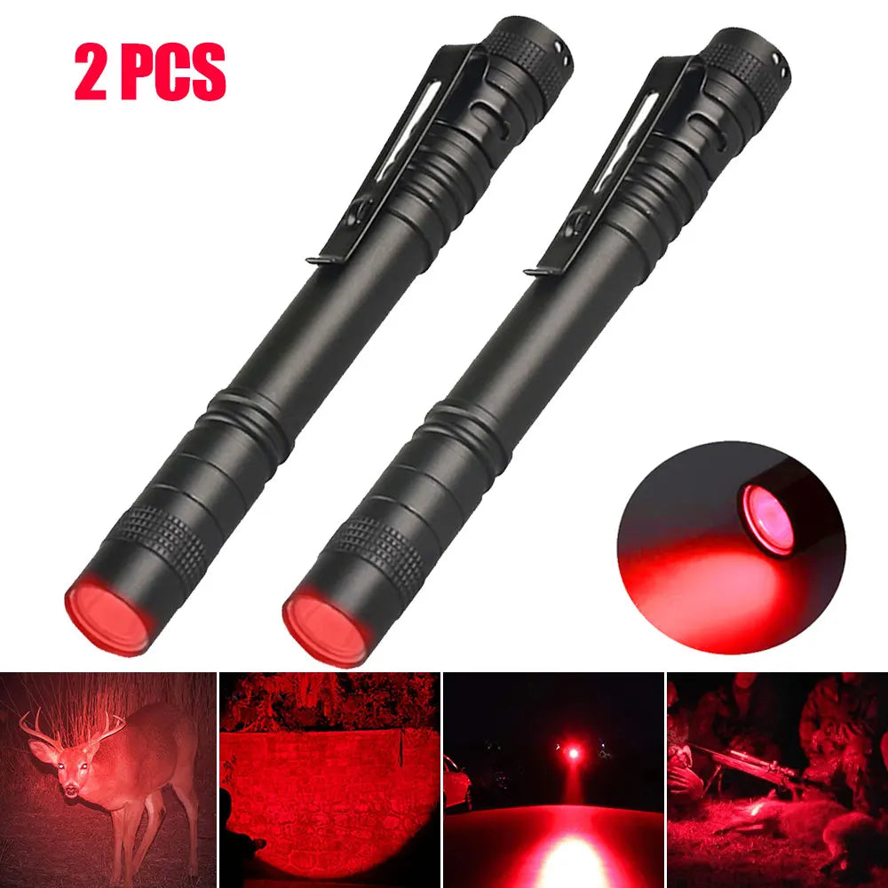 Mini Pen Light Flashlight Red/White/395nm Torch Penlight Flashlight with Clip Pet Dog Cat Urine Stain Ore Money Detection Torch