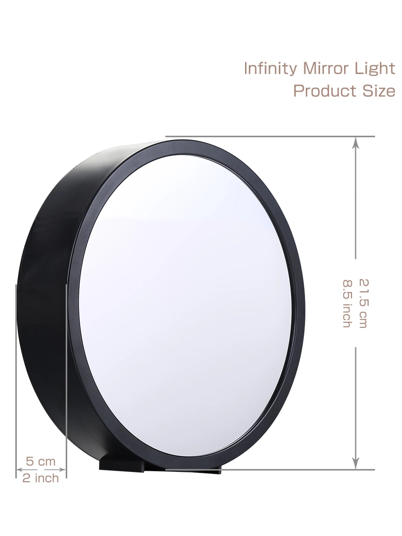 1pc LED Infinity Mirror Light Wall Mounted & Table Mounted Powered by 3*AA Batteries or Type C (Not Included)