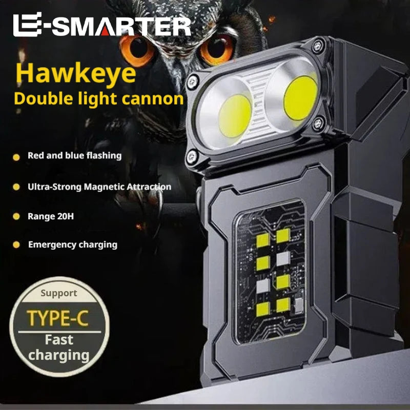 LED Magnetic Work Light Portable Rechargeable Mini Flashlight Multi Outdoor Camping Emergency Car Repair Torch with COBSidelight