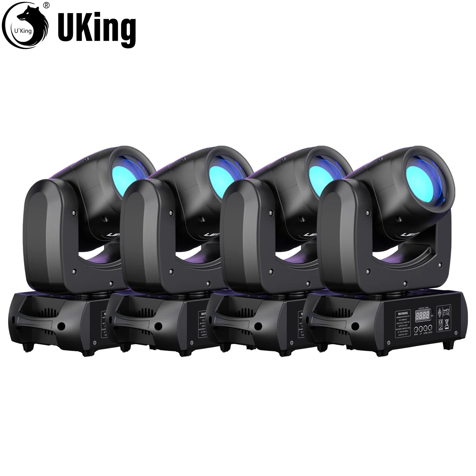 U'King 4Pcs 150W LED Beam Gobo Moving Head Stage Light 18Prism Dazzling Effect DMX DJ Light For Club KTV Disco DJ Party Lighting