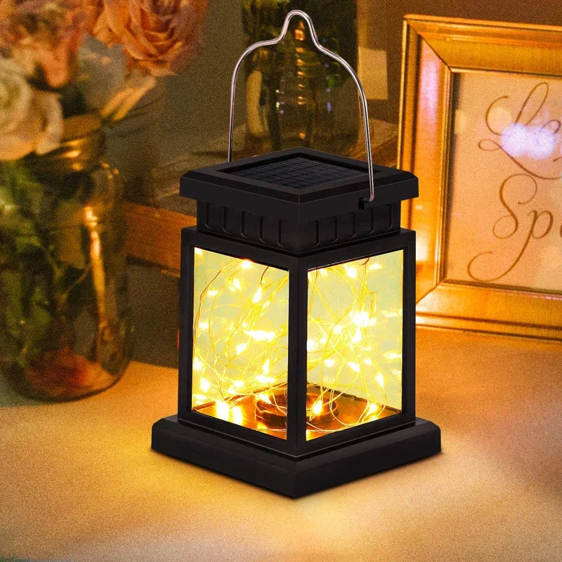HOMEFISH Solar LED Outdoor Floor Lanterns Focus Panel Candle Lights Hanging Decor for Garden Balcony Terraza Birds Decoration