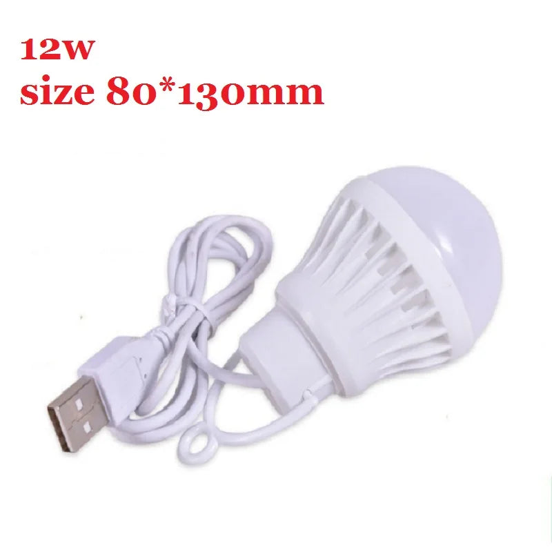 USB Bulb LED Portable Camping Lamp Mini Bulb 5V Power Book Lights Student Learning Desk Reading Hiking Tent Travel Work