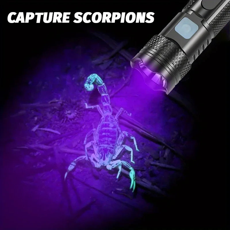 UV Light Flashlight 365nm Black Light Ultraviolet Flashlight for Resin Curing Dry Glue Fluorescent Scorpion Pet Urine Detector