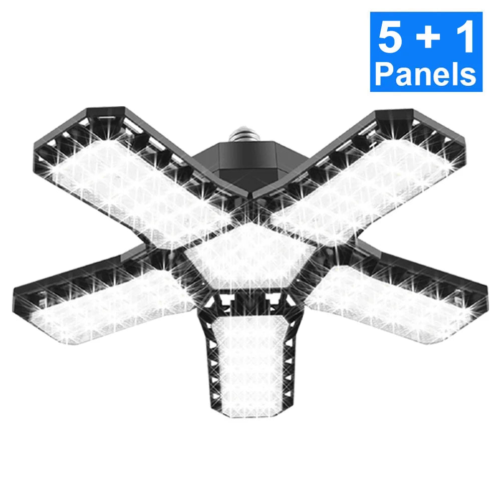Deformable LED Bulb Garage Light with 3/5/8 Adjustable Panel LED Shop Night Lamp for Workshop Warehouse E26/E27 Ceiling Lighting