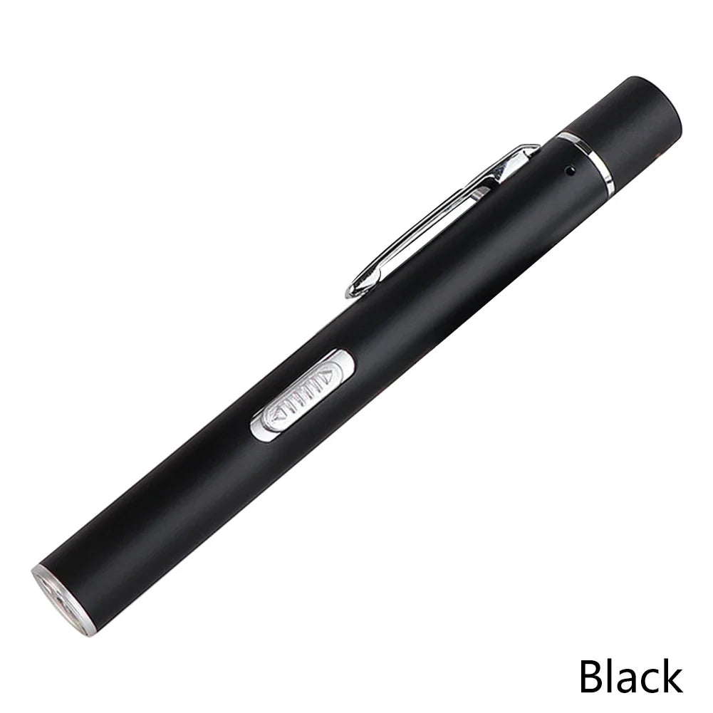 USB Rechargeable Medical Handy Pen Light Mini Nursing Flashlight LED Torch Lamp With Stainless Steel Clip Pocket Led Flashlight