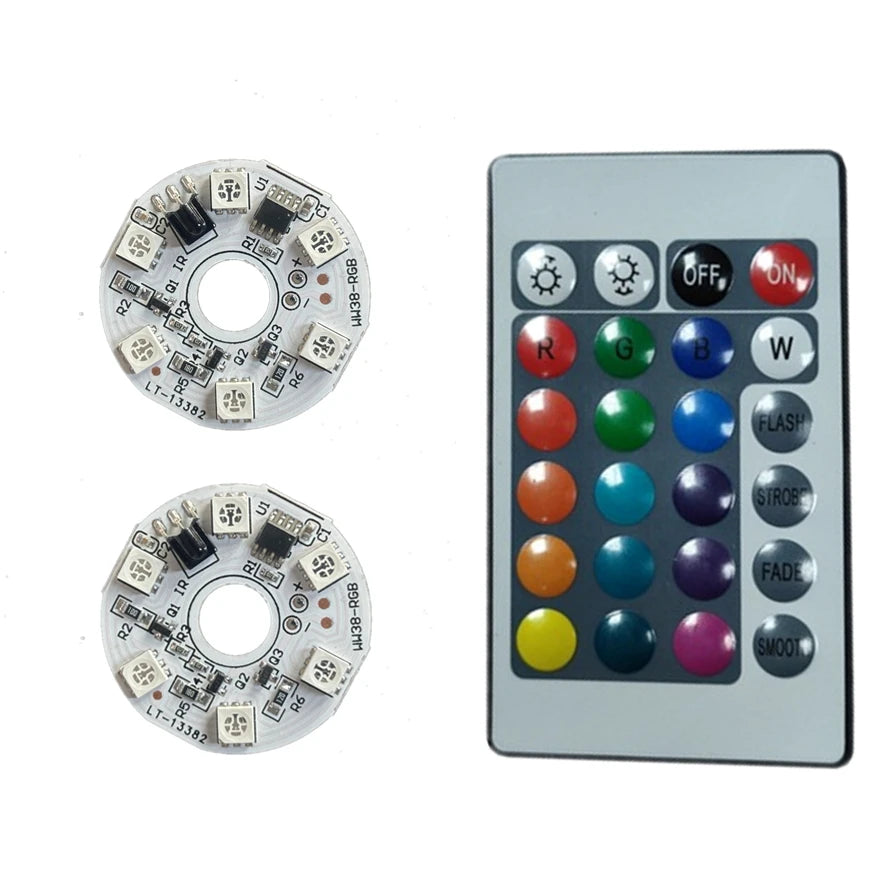 1Set 5V RGB LED Lights Plate Linkage Control Colorful Source Wireless Remote Car LED Interior Ambient Light LED Beads COB Chip