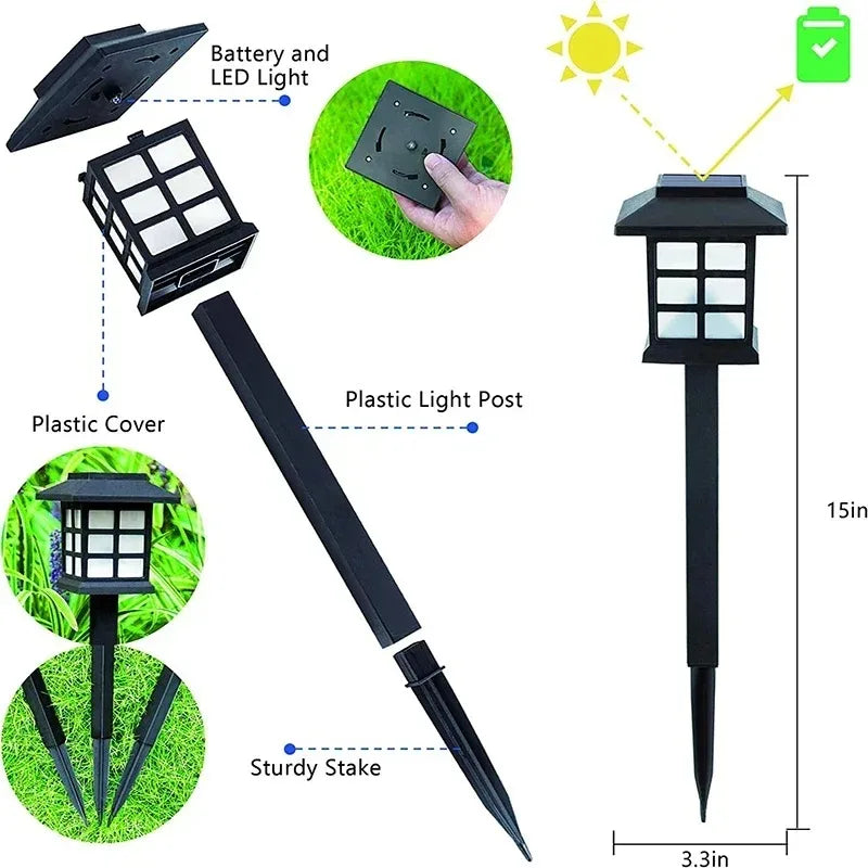 1/2/4/6/8/12Pcs Solar LED Pathway Lights Outdoor Waterproof Walkway Garden Decor Street Lamp for Landscape Yard Patio Driveway