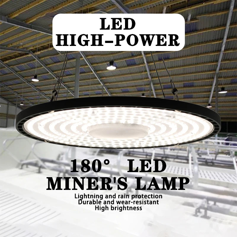 Super Bright 100/150/200W UFO LED High Bay Light Waterproof Commercial Industrial Market Warehouse Workshop Factory Garage Lamp