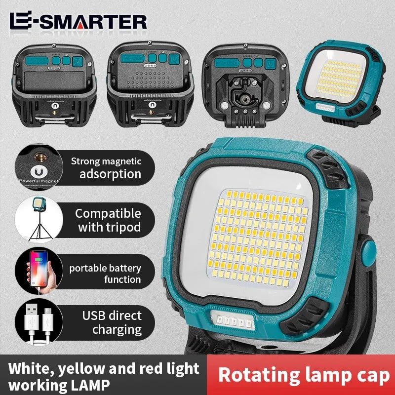 Outdoor Camping Fishing Emergency Rechargeable Magnetic Work Lamp Portable LED Spotlight Lantern Strong Light Flashlight W892