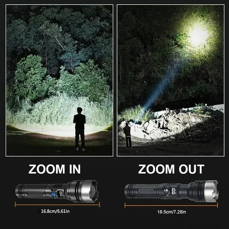 Powerful SL-301 LED Flashlight Battery Display USB Rechargeable LampTelescopic Zoom Torch Light Outdoor Camping Flash Light