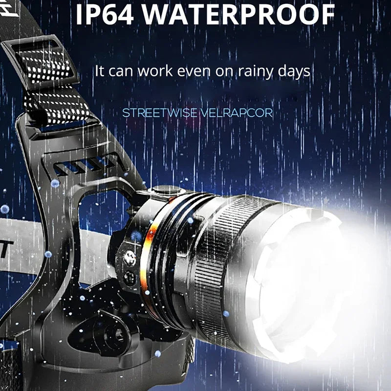 Rechargeable Head Lamp Fishing Powerful LED Headlamp Searching Camping Head Flashlight with Sensor  or NO Sensor  Use 2*18650