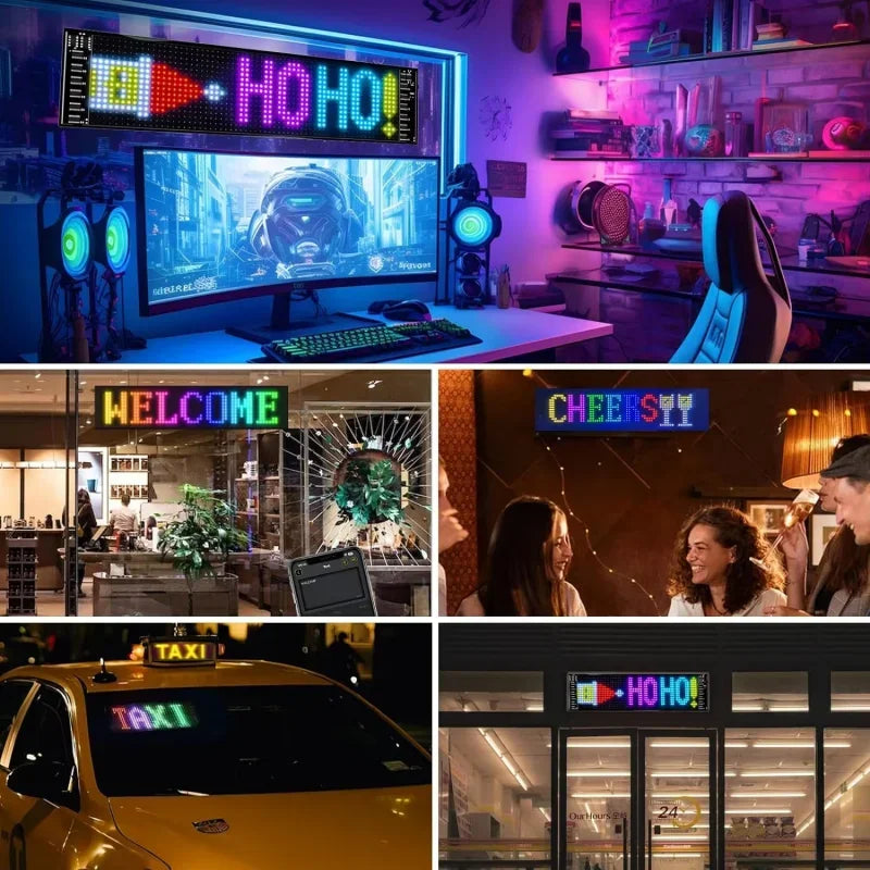 Huge Bright Devil Eyes LED Light Demon's Eye Programmable Scrolling LED Sign Flexible Screen for Store and Car Displays