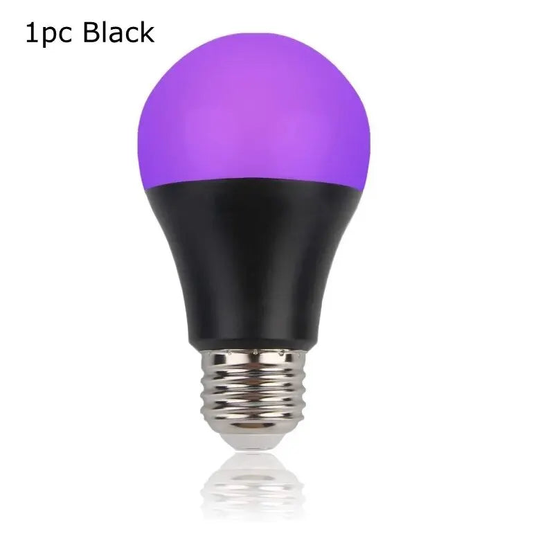 9W Led Black Light Bulb E27 UV 395nm Glow in Dark for Body Paint Club Party Neon Posters Led Blacklight 385-400nm Led Bulb Lamp