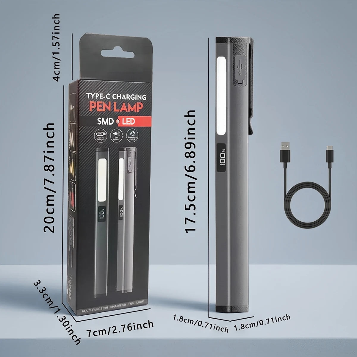 Powerful LED Work Light Car Garage Mechanic Lamp Magnetic USB Rechargeable Pen Clip Torch Flashlight Work Lnspection Light
