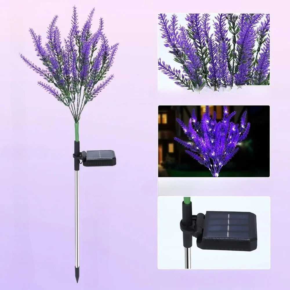 Solar Lavender Light Courtyard Light Suitable for Outdoor Garden Decoration Wind Swing Light Ground Insertion Lawn Light