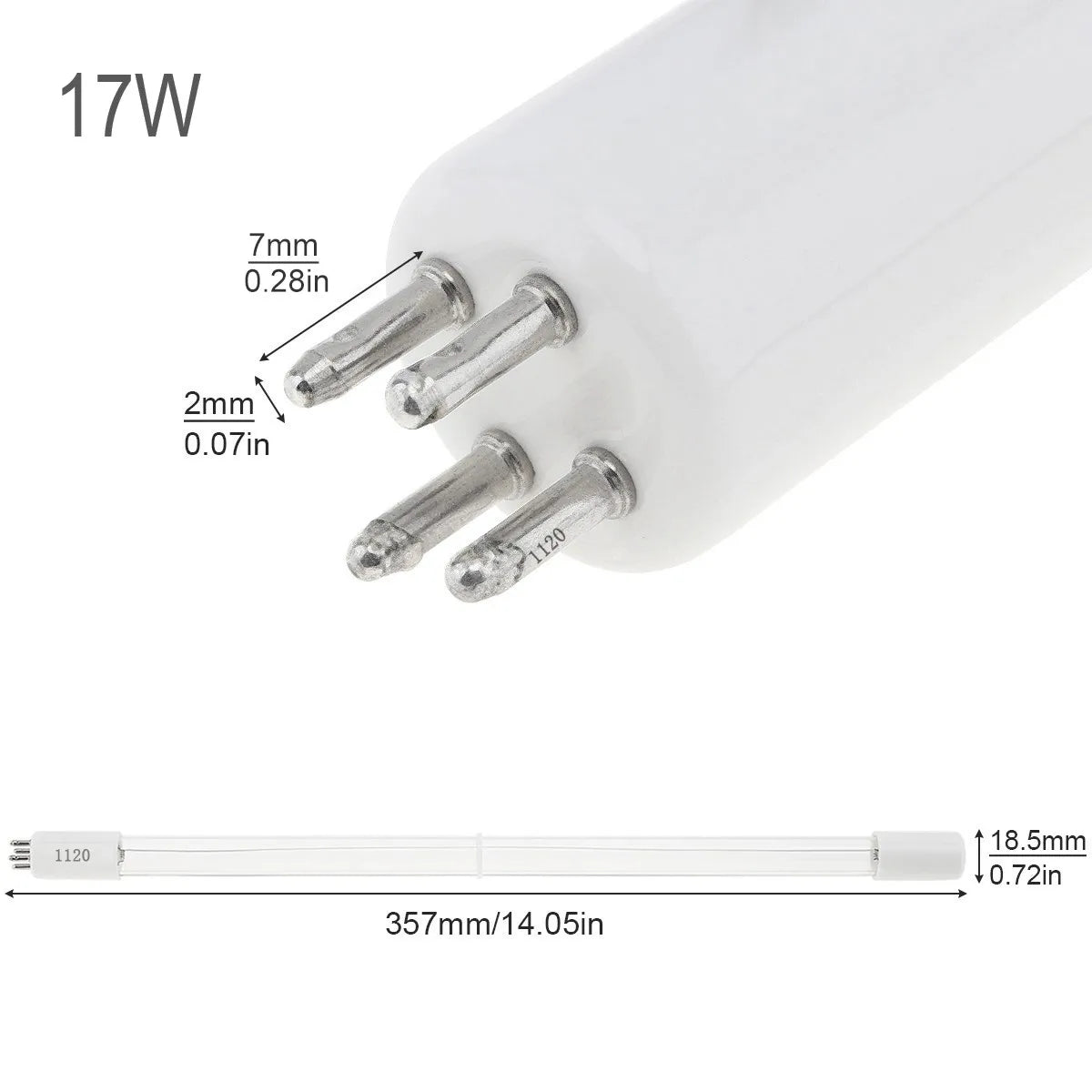 G10q 8W 14W 15W 17W 41V UV Lamp Light with Straight Pipe Type and Single Ended 4 Needle for Air Equipment