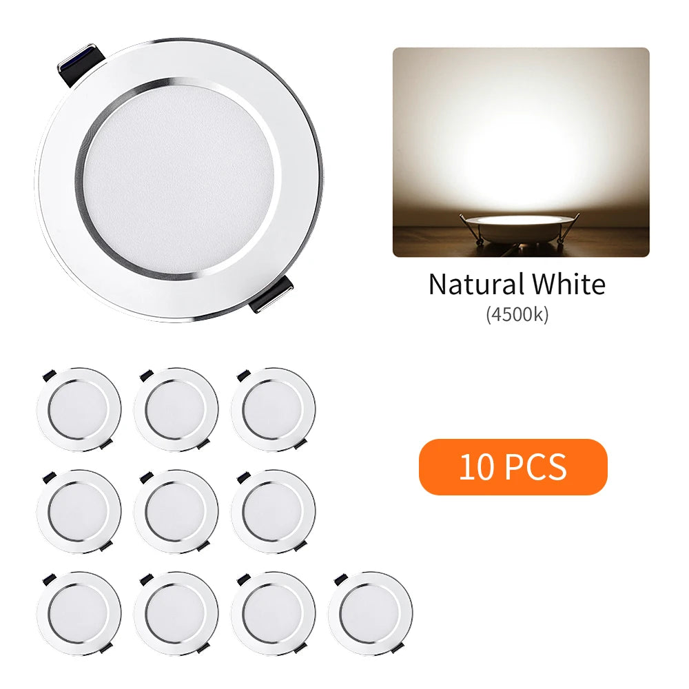 10pcs/Lot LED Downlight 5W 9W 12W 15W Recessed Ceiling Lamp Round LED Panel Down Lights Spotlight For Living Room Lighting