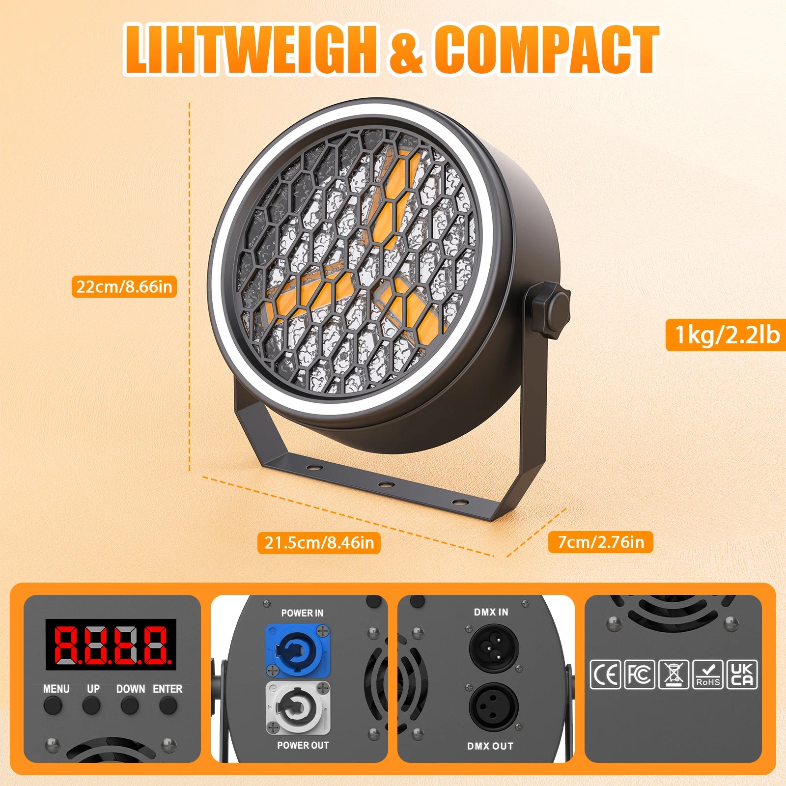 Fieryzeal 4PCS 3X30W COB Par Light with RGB LED Light Strip Golden Retro Flash Light Linear Vintage Stage Light for DJ Disco