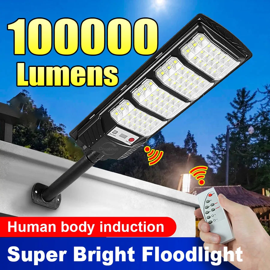 100000LM 4000W/2000W/500W Powerful Solar Led Light Outdoor Powerful Outdoor Motion Sensor Solar Lamp Garden Street Wall Lamp