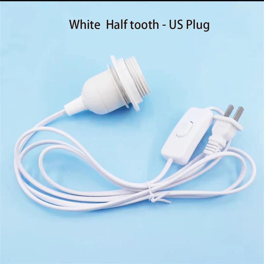 1.8M Lamp Base Holder Power Cord Cable E26 E27 EU/US Hanging Pendant LED Light Fixture Socket Cord Adapters With Switch Wire