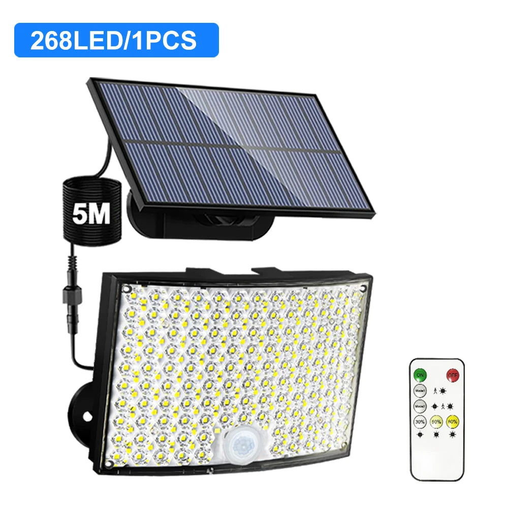 Solar Lights Outdoor with Motion Sensor 234/268LED Solar Flood Lights Waterproof Solar Powered Security Spot Lights Porch Patio