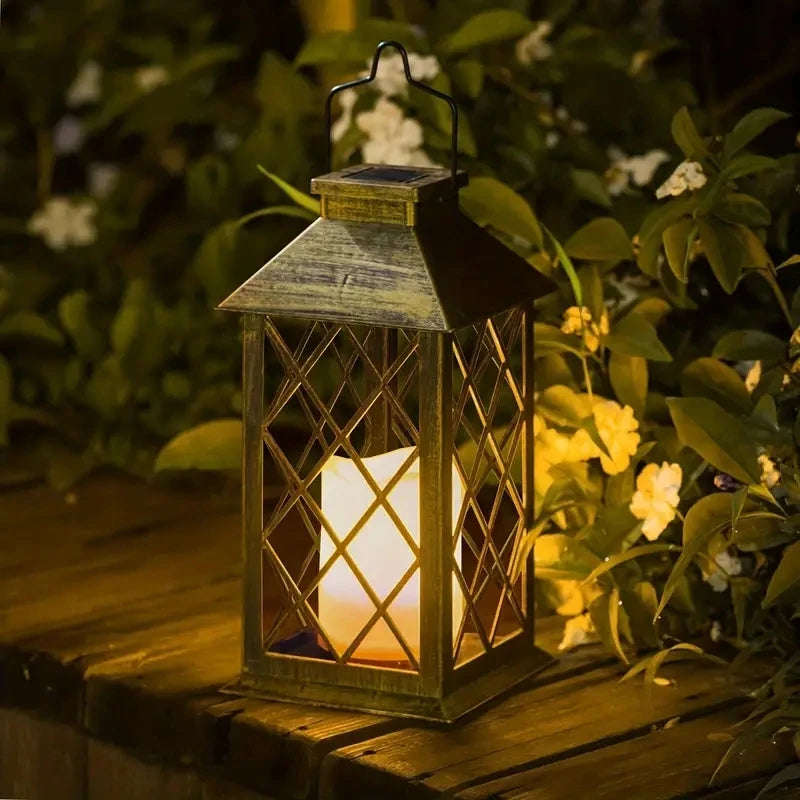 1pcs Solar Powered Hanging Lamp Flickering Flameless Candle Waterproof LED Light For Table Patio Lawn Outdoor Party Decorative