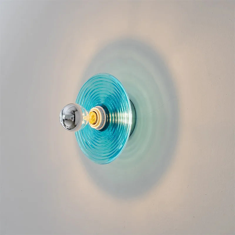 Nordic LED Wall Lamp Water Ripple Glass Lighting For Bedroom Bedside Living Room Backdrop StudyHome Decoration Amblance Sconces