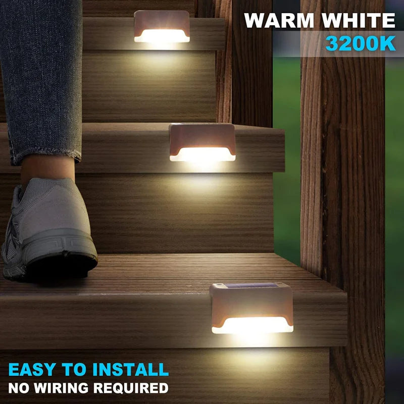 4-32 Pack Outdoor LED Solar Step Lamp Path Stair Garden Lights IP65 Waterproof Balcony Light Decoration for Patio Fence Light