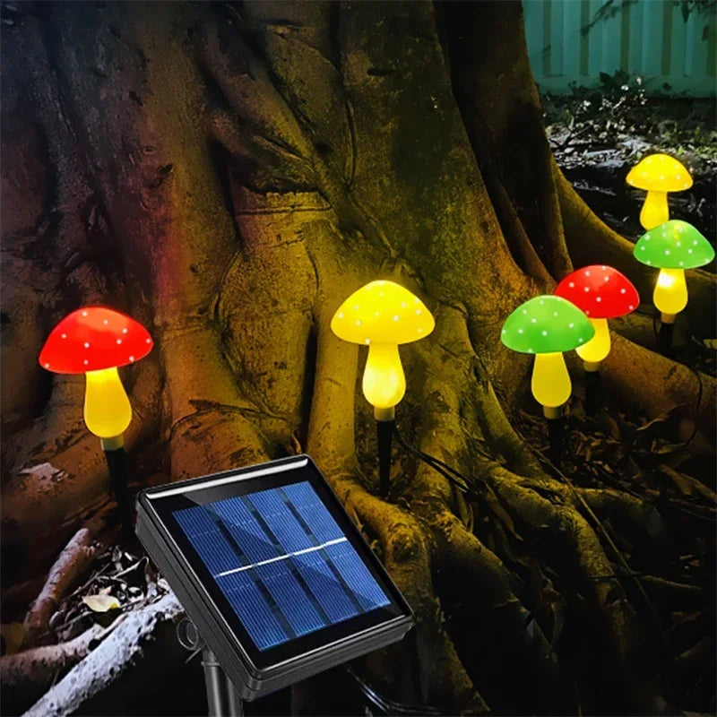 Outdoor solar mushroom light string - waterproof landscape garden courtyard lamp - LED lamp
