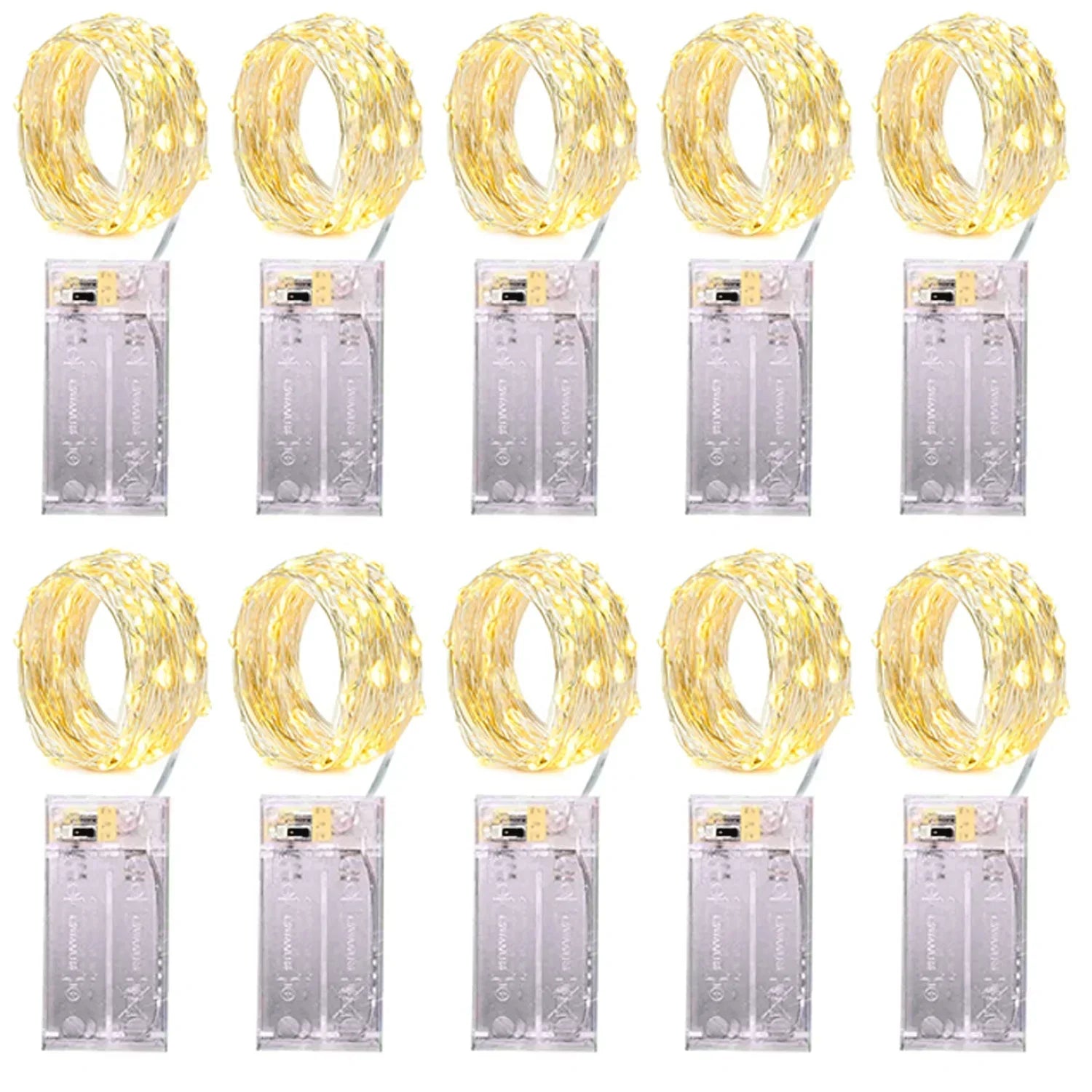 10pcs 2/3Meter Copper Wire LED String Fairy lights Holiday lighting Fairy Garland For Christmas Tree Party Decoration navidad