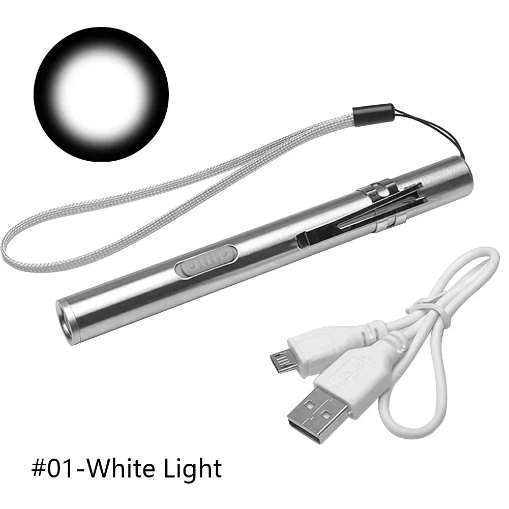 Portable Professional Medical LED Flashlight USB Rechargeable Energy-saving Mini Flashlight Pen Light for Dentist Camping Hiking