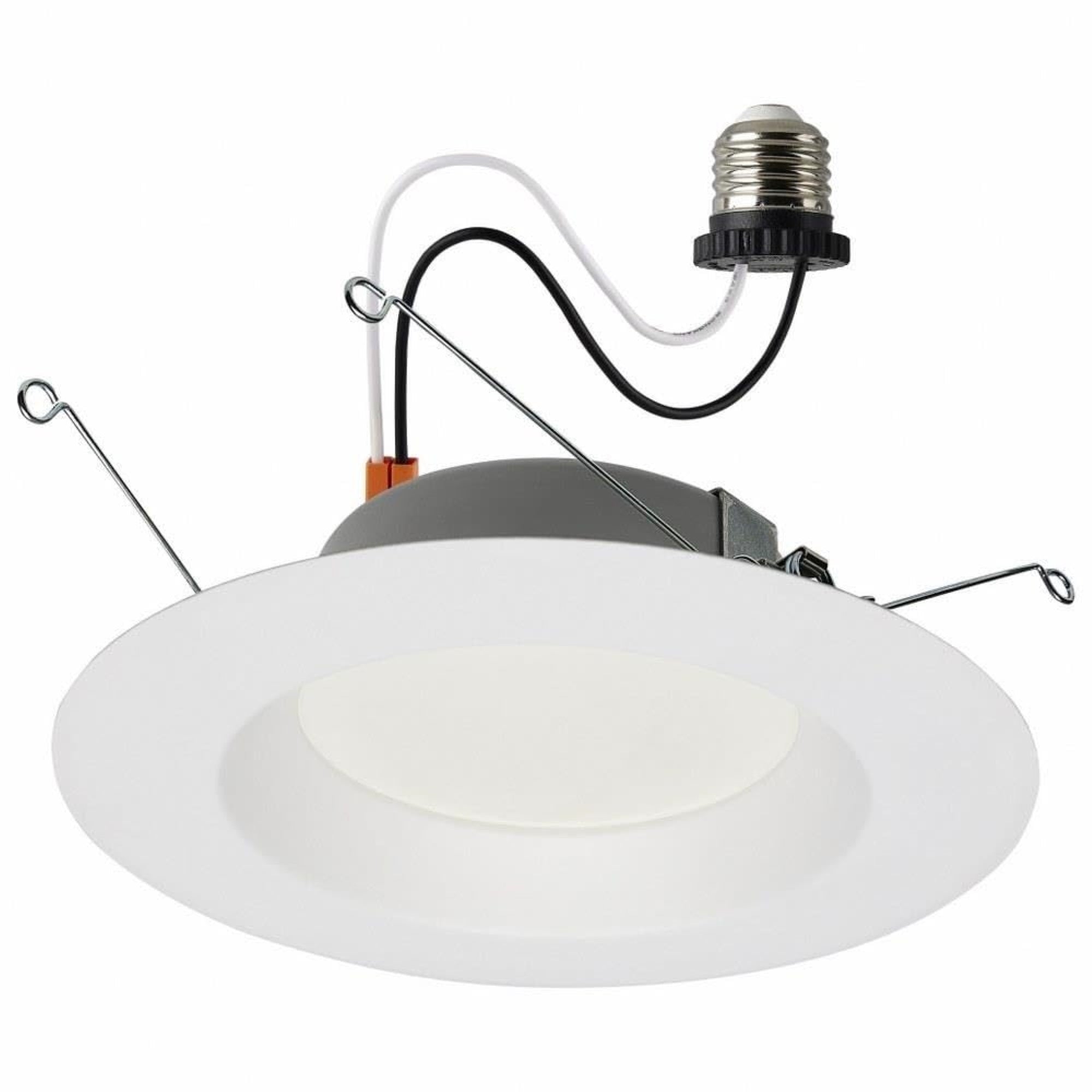 Satco 5-6 Inch Round Led Retrofit Downlight With Smooth Baffle, 12.5W, 3000K, White