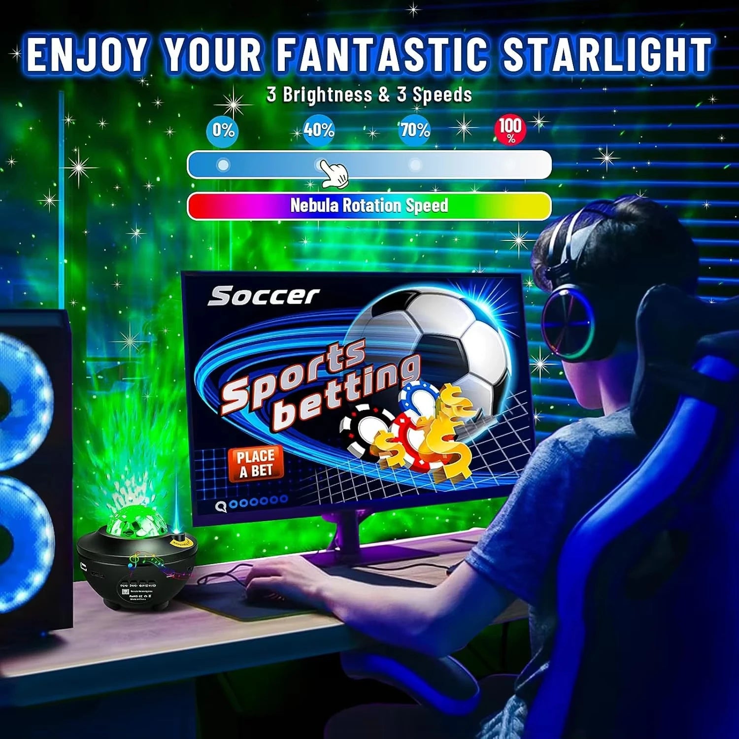 LED Starry Sky Galaxy Projector Night Light BT Music Player Remote Control USB Plug Ocean Wave Ambient Light Kids Birthday Gift