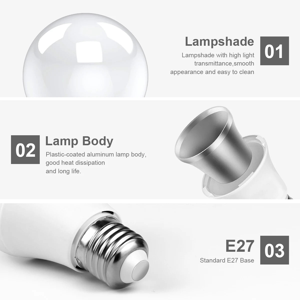 2PCS /Pack LED Bulb Light E27 Radar Motion Sensor 220V White Lamp Working in Night Auto On for Home Living Room Stairs Pathway