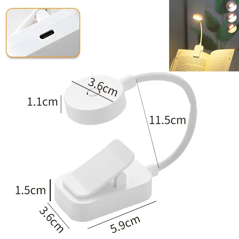 Folding Clamp Led Table Lamp Rechargeable Night Light Study Stand Read Lamp Touch 3 Modes Dimming Eye Protection Light