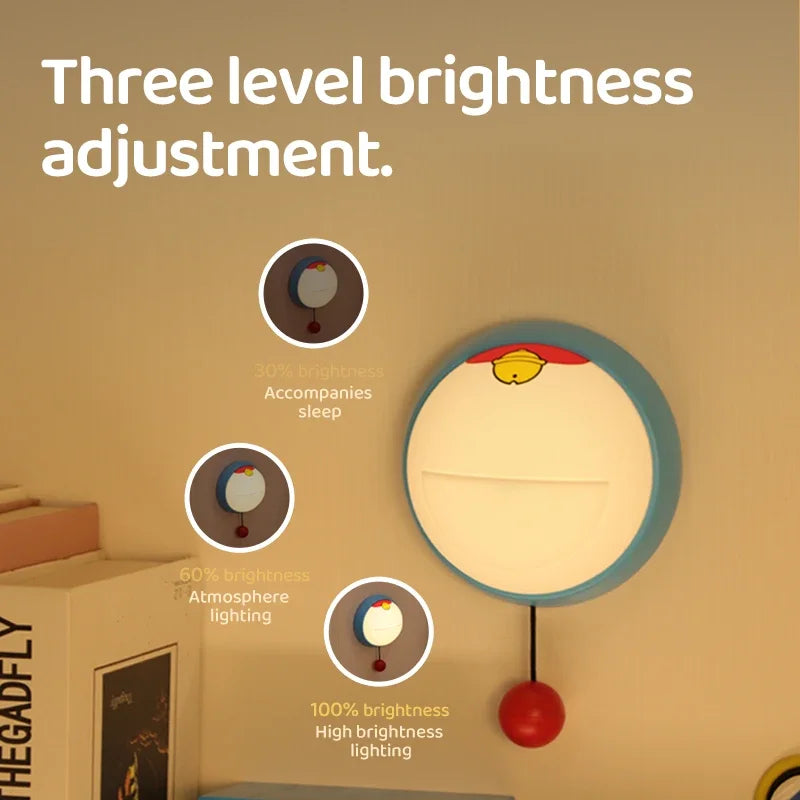 Creative Cartoon Led Night Light Rechargeable Wall Lamp Silicone Wireless Dimmable for Bedside Bedroom Nursery Kid Birthday Gift