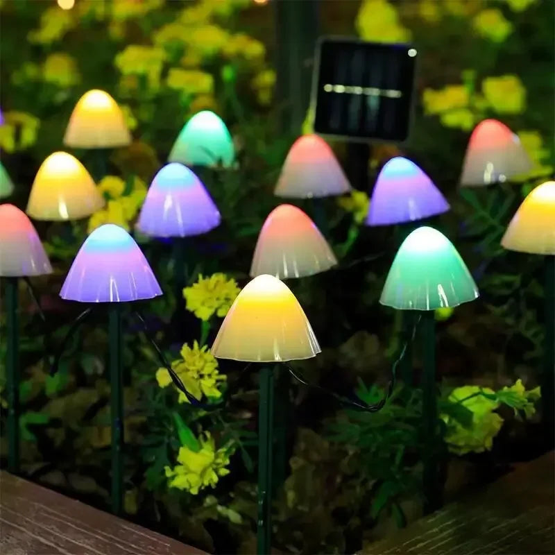 Mushroom String Lights Solar Fairy Lawn Lamp Outdoor Landscape Camping Garden Party Terrace Decoration Lights
