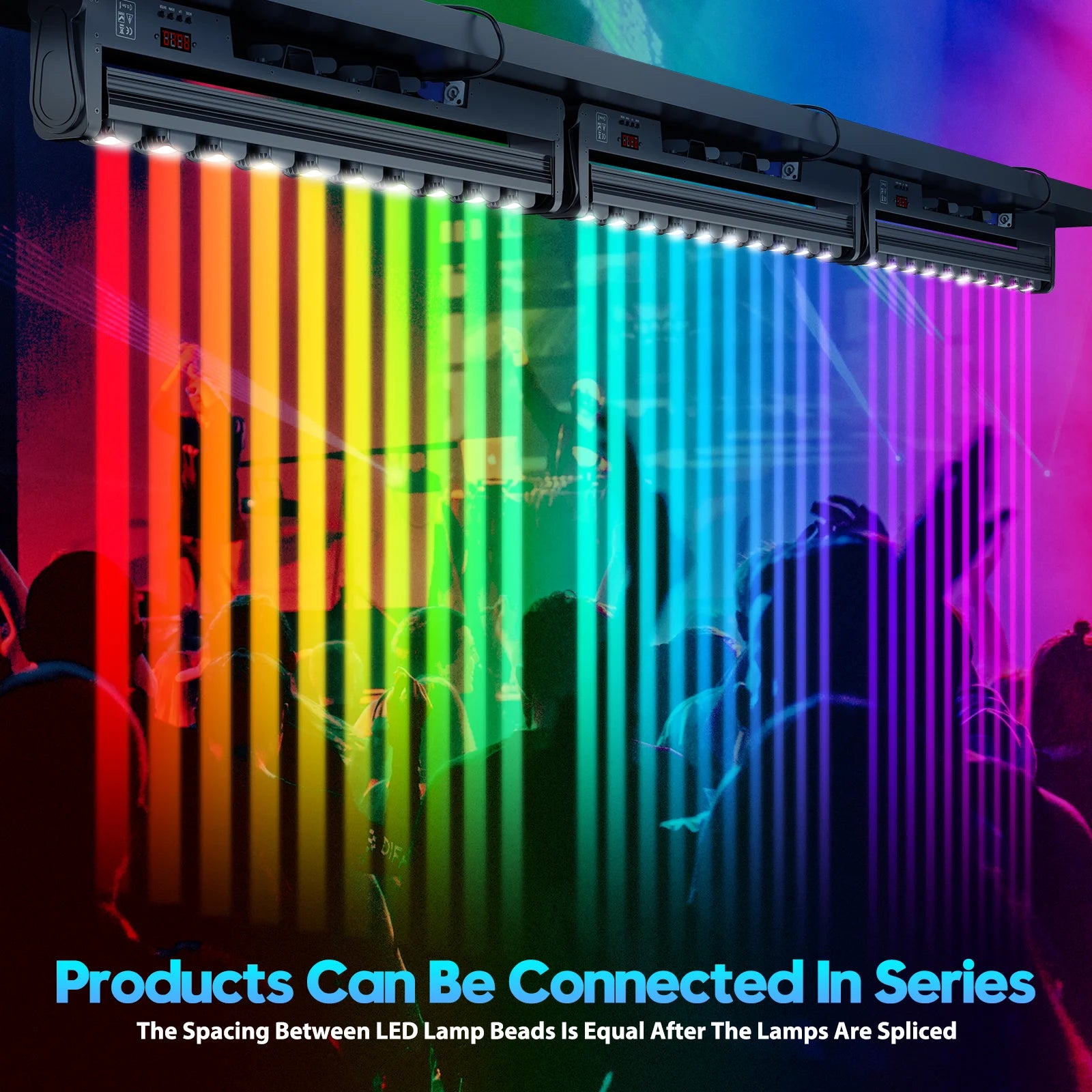 U'King 4Pcs Beam Wall Washer Lights 10X25W RGBW LED Strobe Moving Head DJ Lights Bar DMX Stage Lights For Wedding Party KTV Club