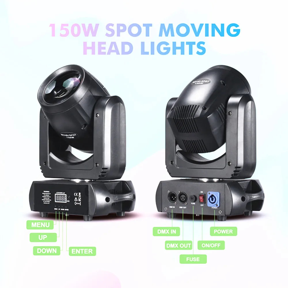 4PCS/DJ Lights Mini LED Moving Head 150W Beam+Spot+ 18 Rotating Prisms DMX Disco Lights Stage Effect Light Disco DJ Bar Lights