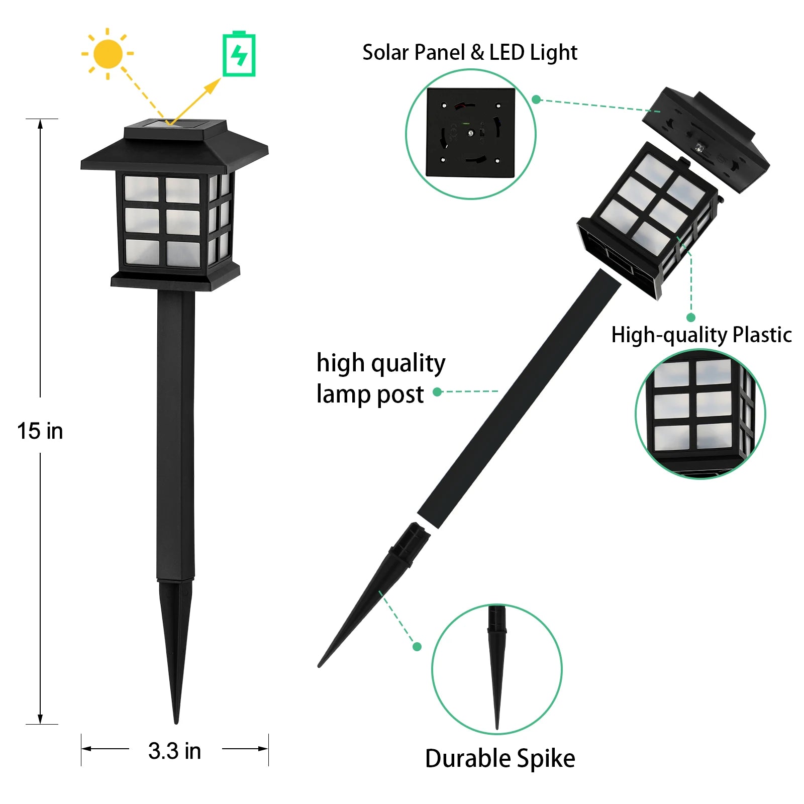 12 Pieces Set Solar Ground Plug Lights Small House Style White Light Outdoor Garden Lighting