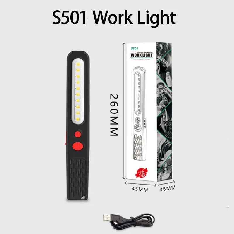 Portable LED Lantern Flashlight High Bright COB Magnetic Work Lamp Penlight USB Rechargeable Camping Torch Emergency Light